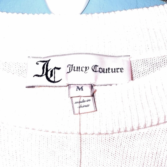 Juicy Couture Rose Quartz Flocked Logo Crew Neck Sweater Size Medium - Picture 2 of 6